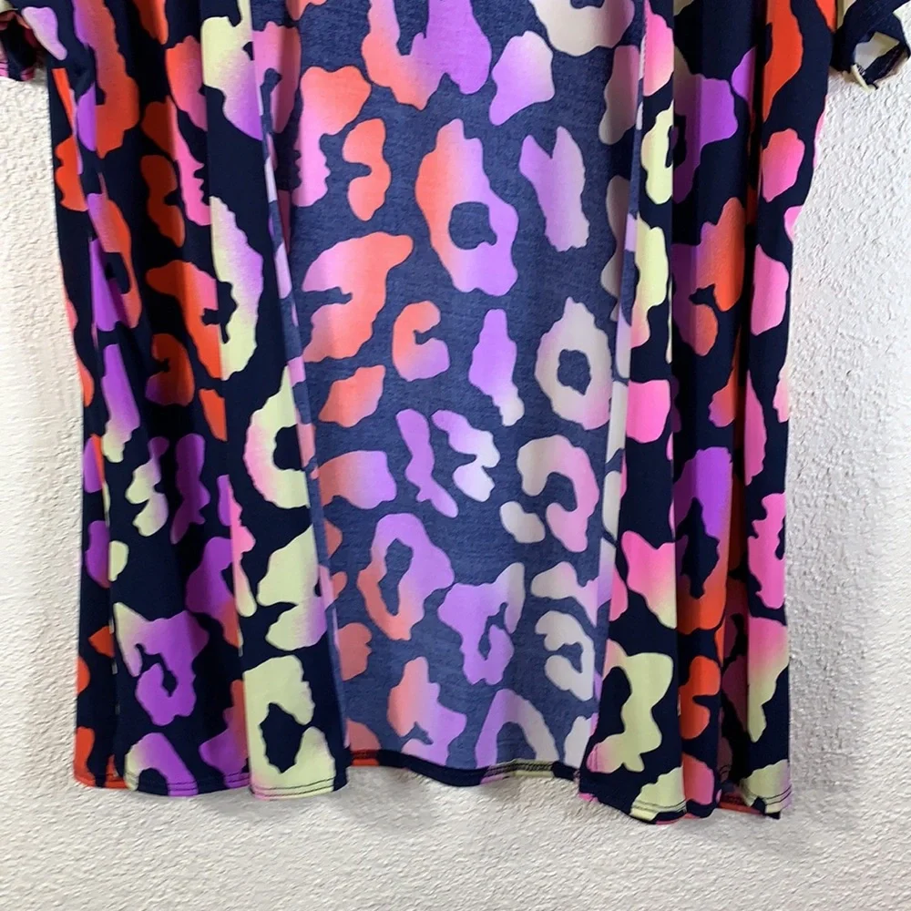Swim Wear Cardigan Top M Bathing Suit Coverup Top Purple Black NWT Polyester - Picture 2 of 11